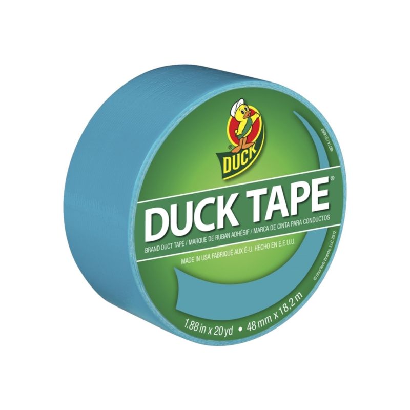 Duck 1265020 Duct Tape, 20 yd L, 1.88 in W, Vinyl Backing, Aqua Aqua
