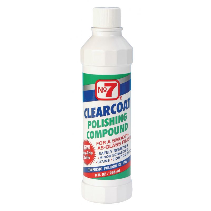 NO. 7 Clear Coat Polishing Compound Clear, 8 Oz.