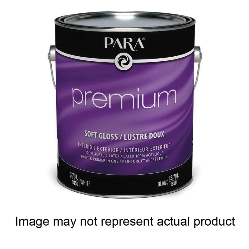 PARA Premium 1850-14 Interior/Exterior Paint, Soft Semi-Gloss, White, 1 qt White
