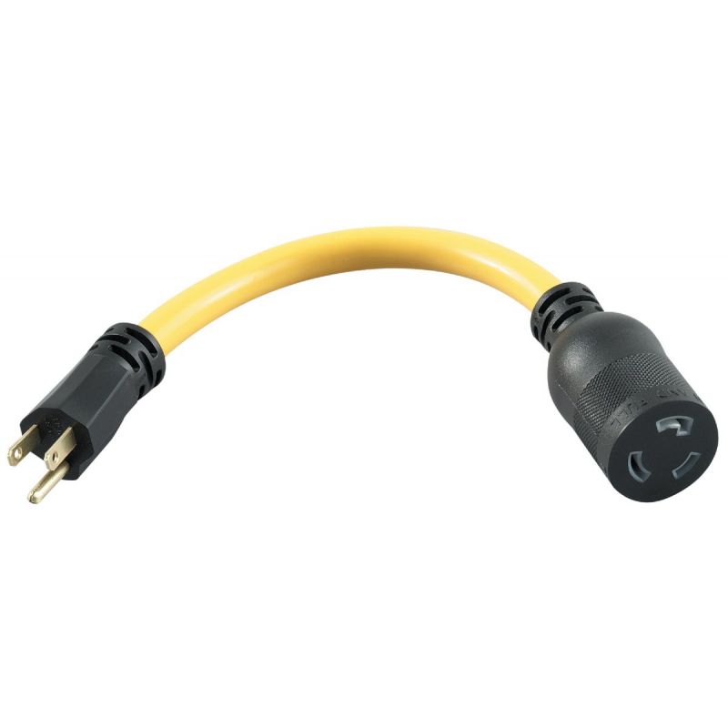Coleman Cable Locking Adapter Cord Yellow, 15