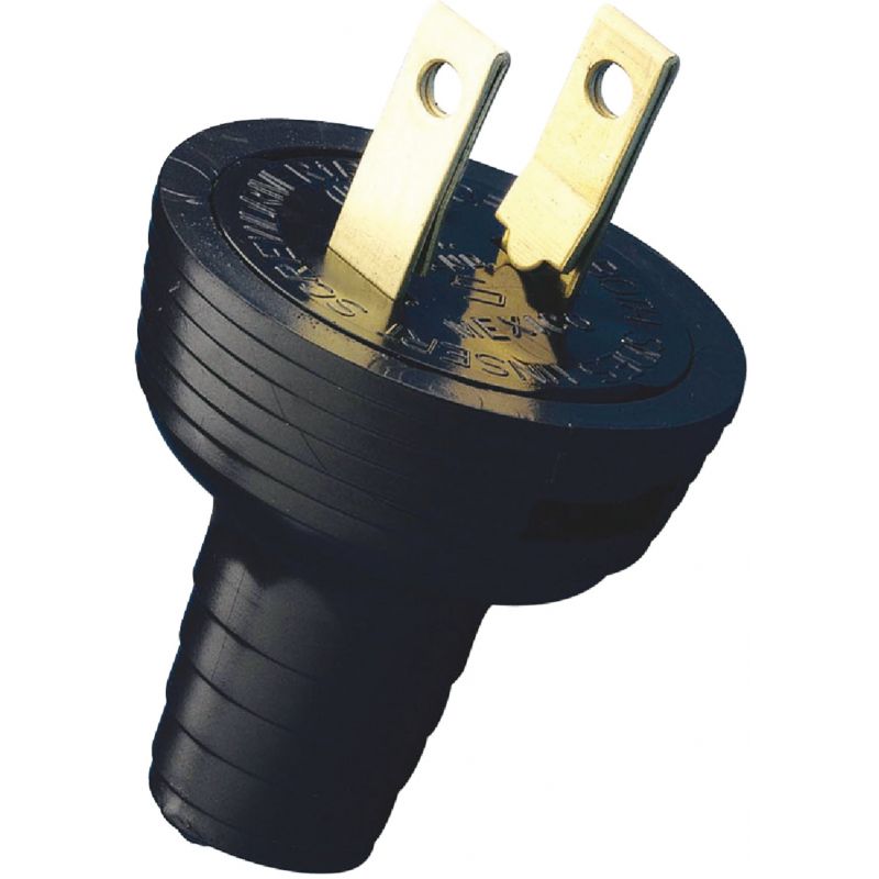 Leviton Round Cord Plug Black, 15A