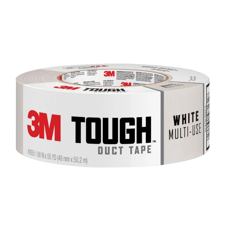 3M 3955-WH Duct Tape, 60 yd L, 1.88 in W, White White