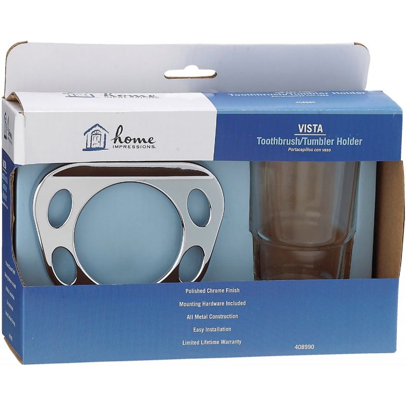 Home Impressions Vista Tumbler and Toothbrush Holder Transitional