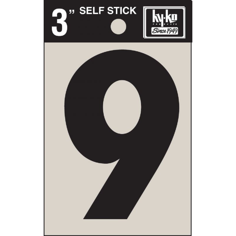 Hy-Ko 3 In. Self-Stick Numbers Black, Non-Reflective (Pack of 10)