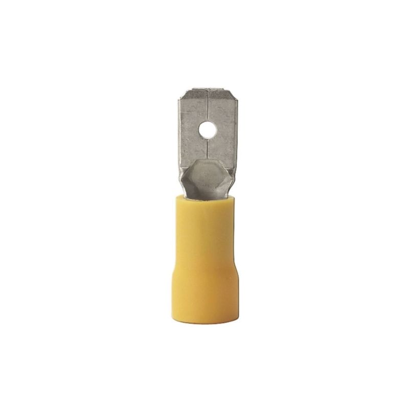 GB 20-145M Disconnect Terminal, 600 V, 12 to 10 AWG Wire, 1/4 in Stud, Vinyl Insulation, Yellow Yellow