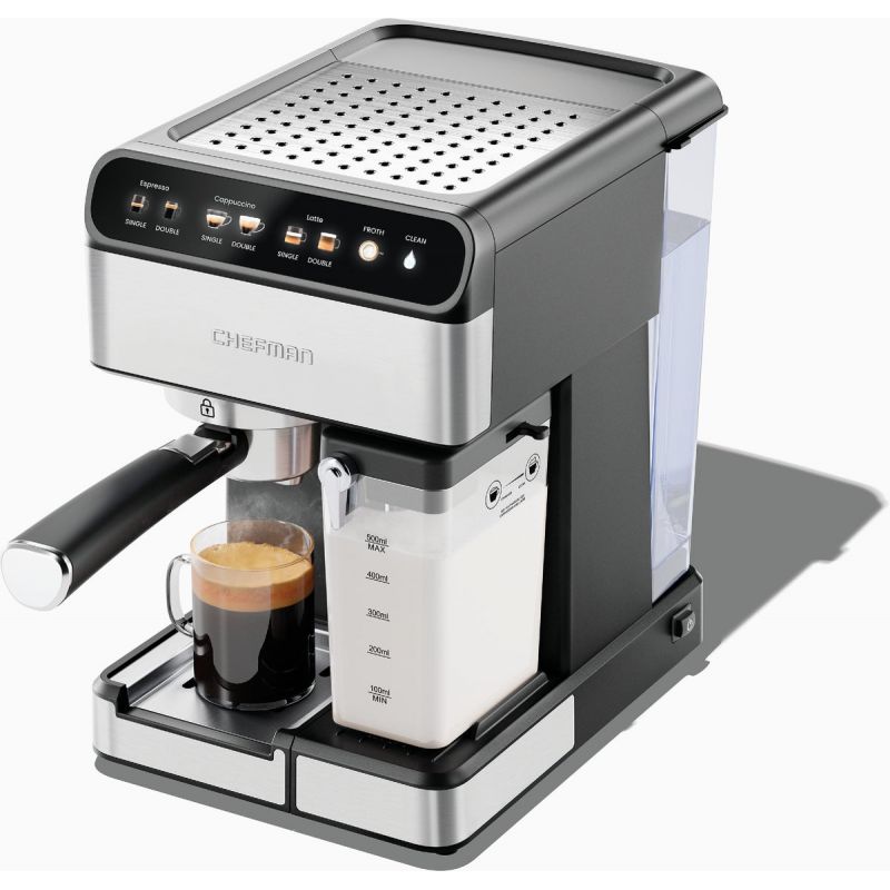Chefman Espresso Machine 60 Oz., Silver/Black