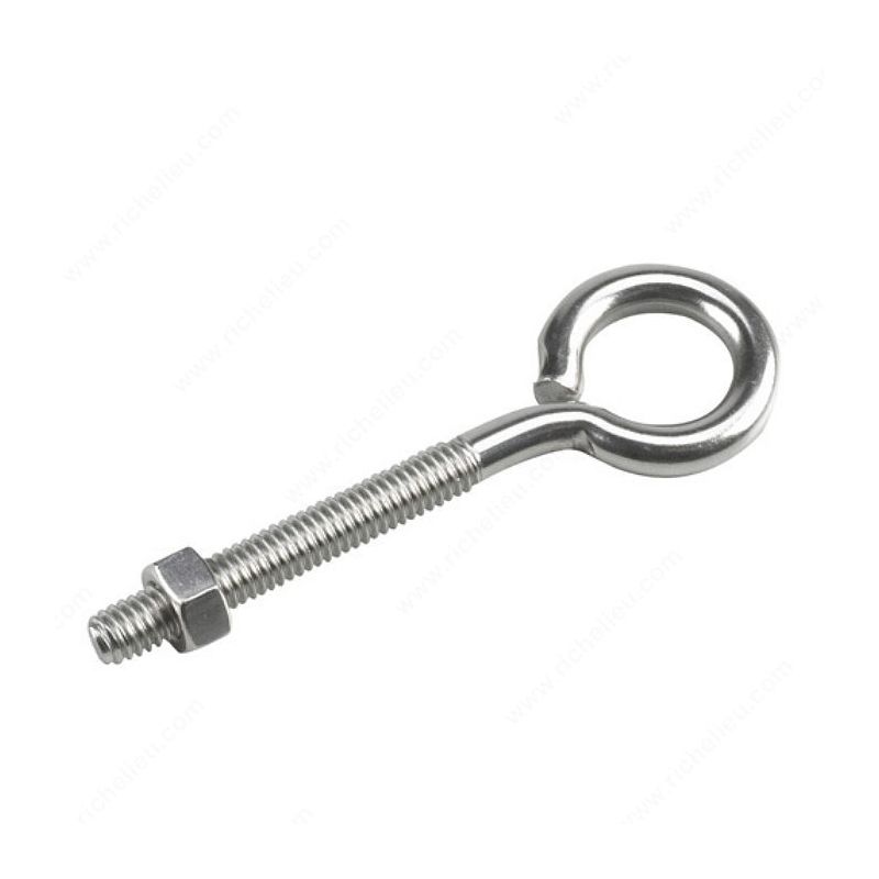 Onward 2114SSBC Eye Bolt with Nut, 5/16 in Dia Eye, 90 lb Working Load, Stainless Steel, Stainless Steel