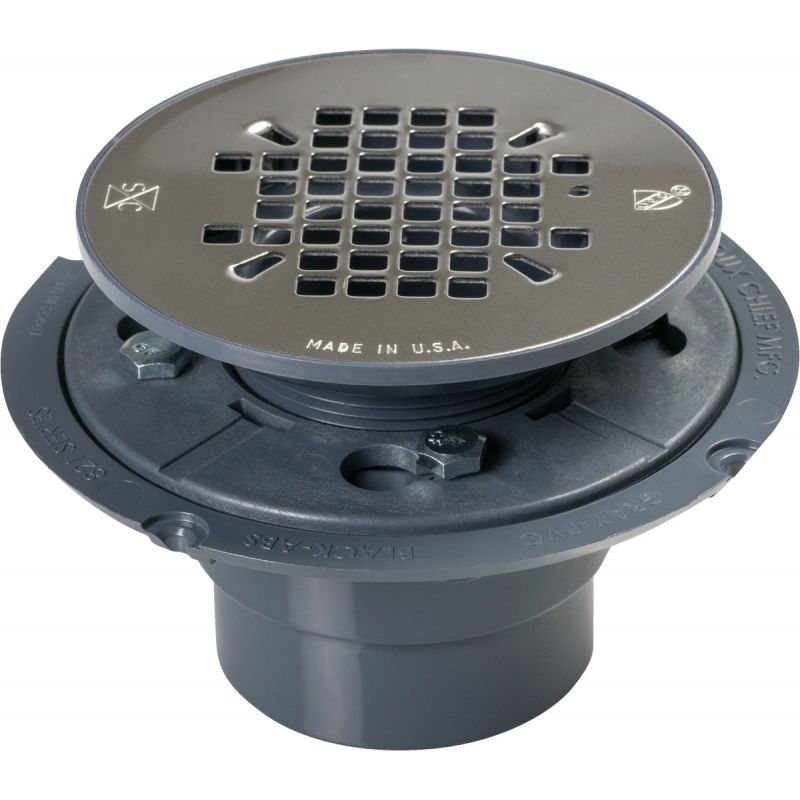 Sioux Chief PVC Shower Drain w/Snap-In Strainer