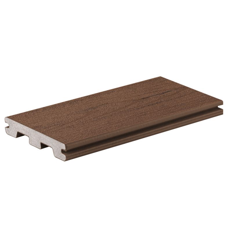 TimberTech Composite Terrain 5/4-in x 6-in x 12-ft Grooved Brown Oak Composite Deck Board (Actual: .94-in x 5.36-in x 12-ft )