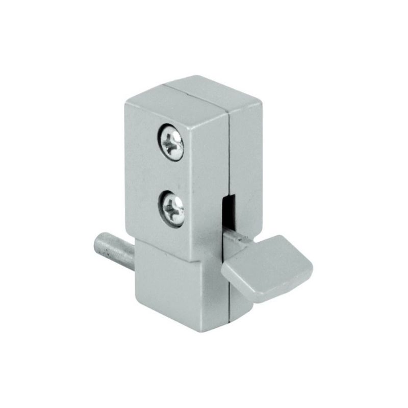 Prime-Line U 9877 Sliding Door Lock, Aluminum, Aluminum, 3/16, 1/8, 1/4 in Thick Door Gray