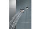 Peerless 76610 Shower Head, 1.75 gpm, 1/2 in Connection, 6-Spray Function, Plastic, Chrome, 4 in Dia