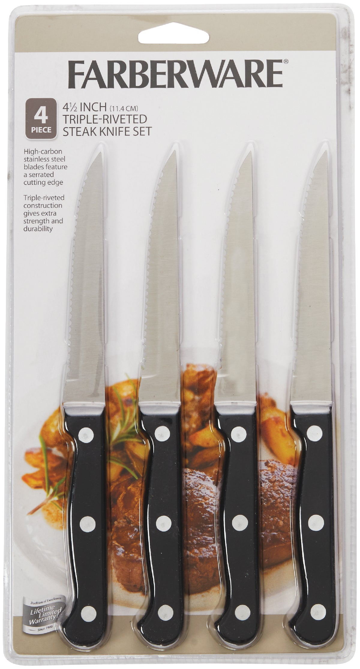 Chicago Cutlery 4-Piece Basics Steakhouse Knife Set 
