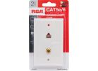 RCA CAT 5/6 Single Coaxial Wall Plate White