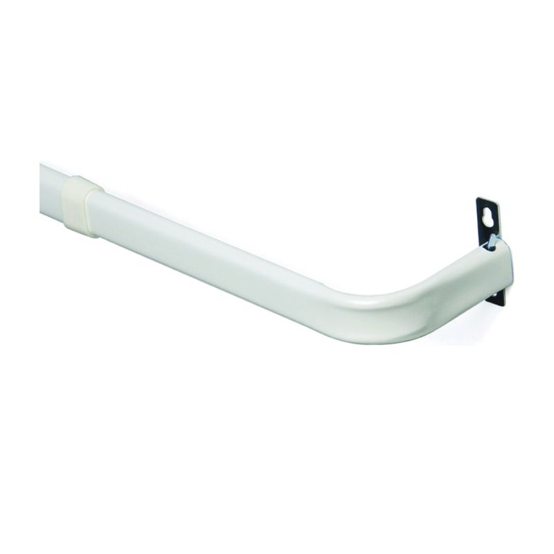 Kenney KN510 Curtain Rod, 1 in Dia, 18 to 28 in L, Steel, White White