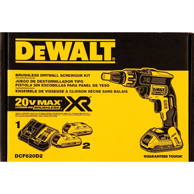 DeWalt 20V MAX XR Lithium-Ion Brushless Drywall Cordless Screwgun Kit