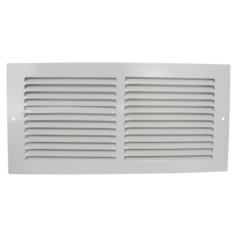 ProSource BBRA14X6 Baseboard Register, 15-3/4 in L, 7-3/4 in W, 50 deg Air Deflection, Steel, White White