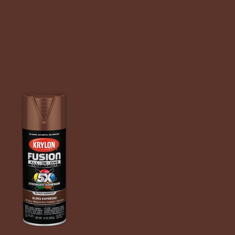 Krylon Fusion All-In-One Spray Paint &amp; Primer Espresso, 12 Oz.