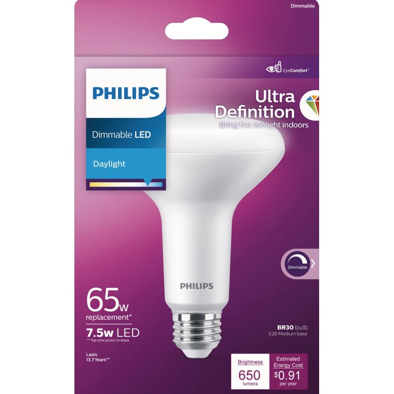 Philips Ultra Definition BR30 Medium Dimmable LED Floodlight Light Bulb