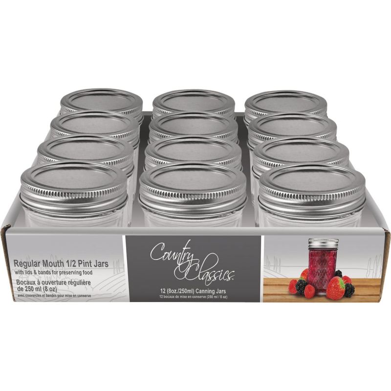 Country Classics Quilted Jelly Jar 0.5 Pt. (Pack of 2)