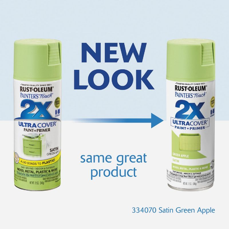 Rust-Oleum Painter&#039;s Touch 2X Ultra Cover Paint + Primer Spray Paint Green Apple, 12 Oz.