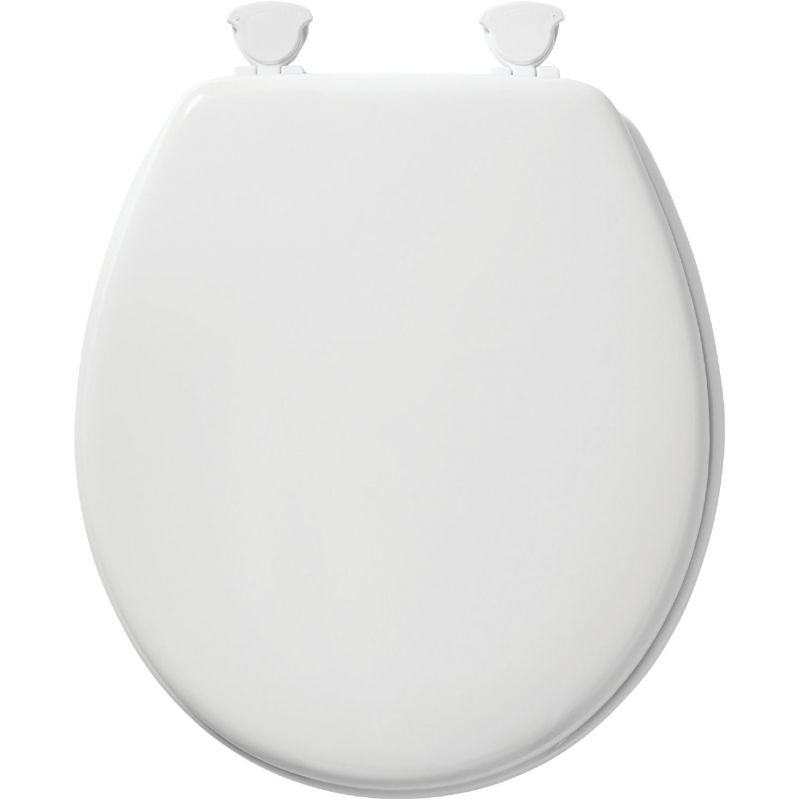 Mayfair Toilet Seat with Easy Clean &amp; Change Hinges White, Round