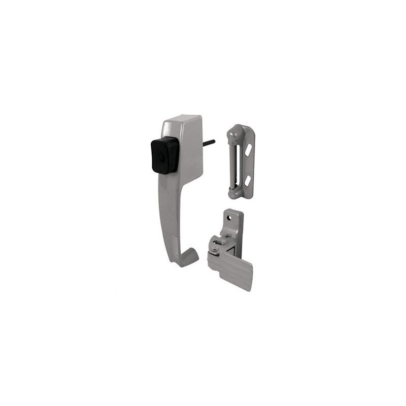 Prime-Line K 5070 Pushbutton Latch, Zinc, 1 to 1-1/4 in Thick Door Gray