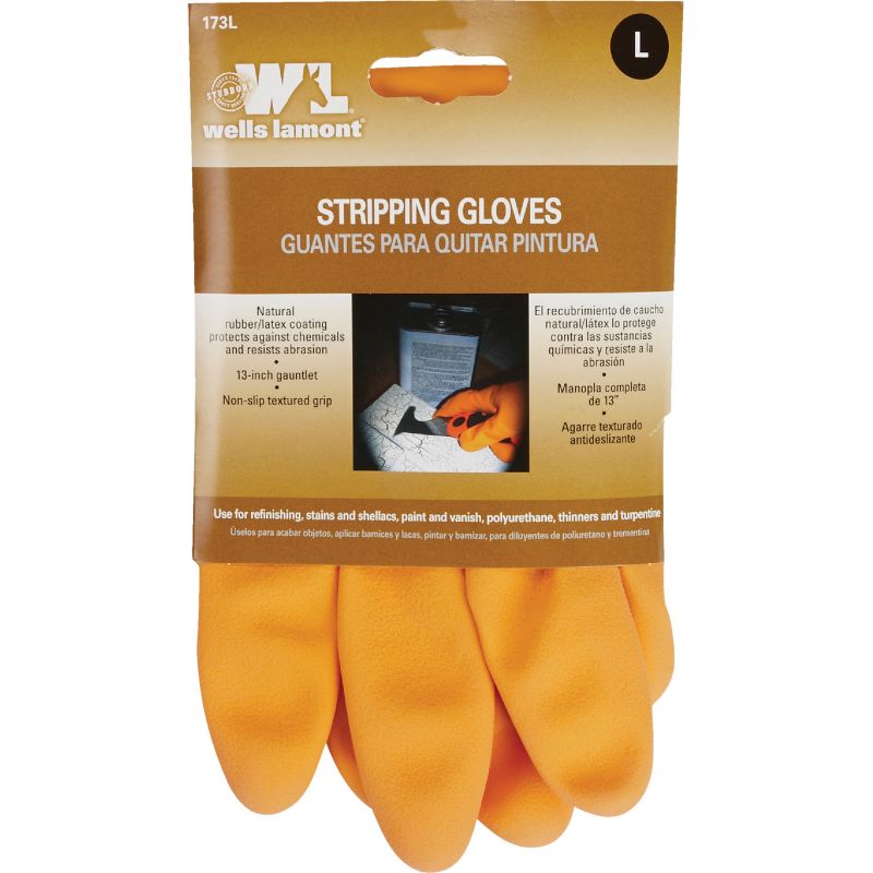 Wells Lamont Latex Stripping Glove L, Orange