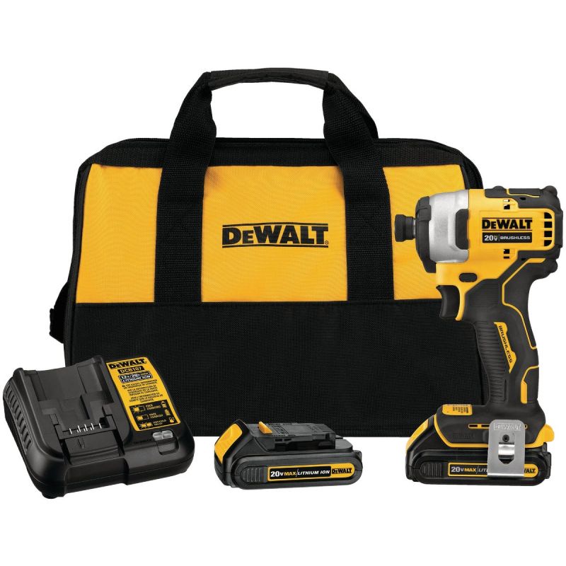DeWalt Atomic 20V MAX Lith-Ion Brushless Cordless Impact Driver Kit 1/4 In. Hex