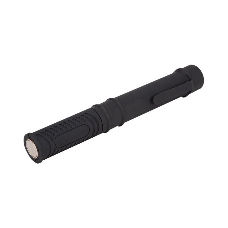 PowerZone 18101020 Pocket Flashlight, AAA Battery, LED Lamp, 130 Lumens, 8 m Beam Distance, 4 hrs Run Time, Black Black (Pack of 12)