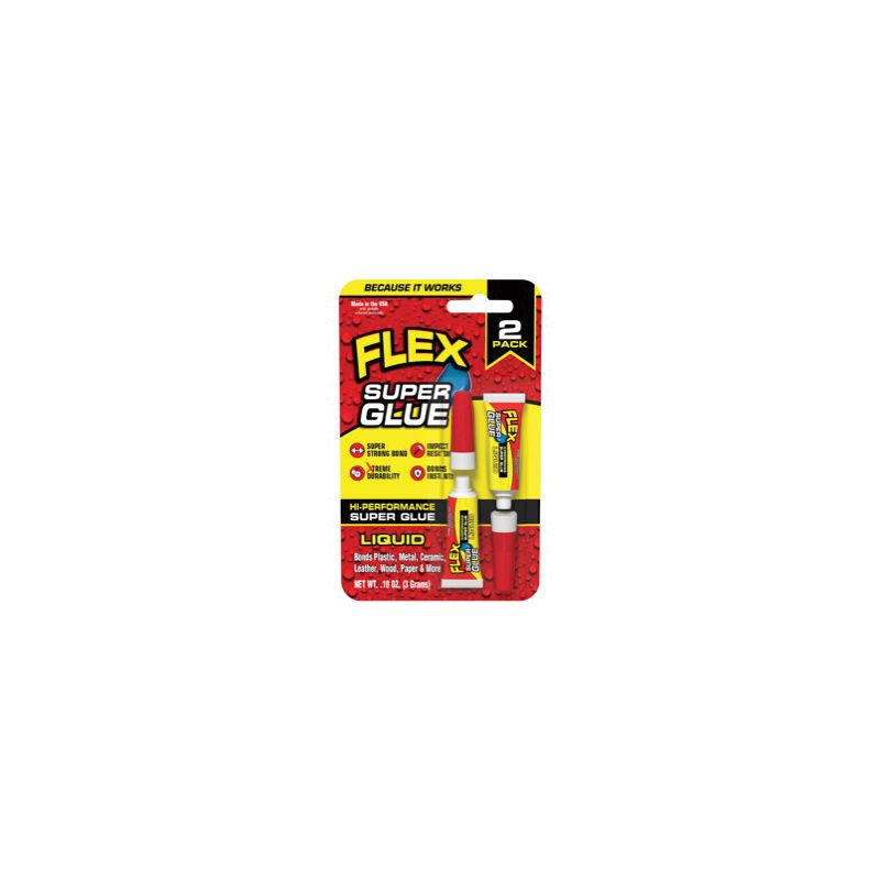 Flex Seal SGLIQ2X3 High Performance Super Glue, Liquid, Clear, 6 g Tube Clear (Pack of 8)
