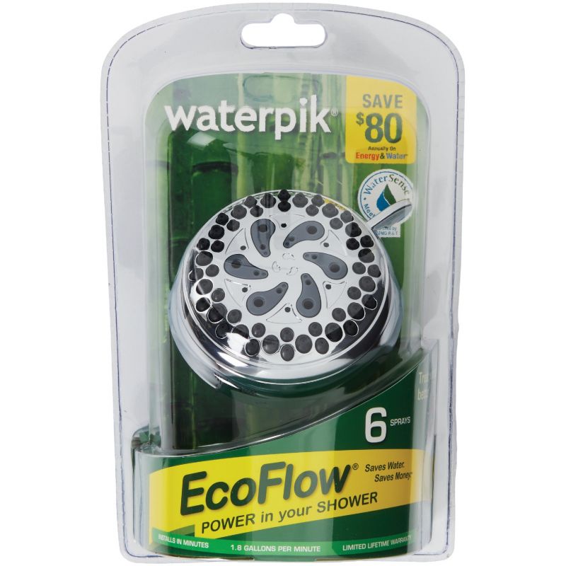 Waterpik EcoFlow 6-Spray Fixed Showerhead