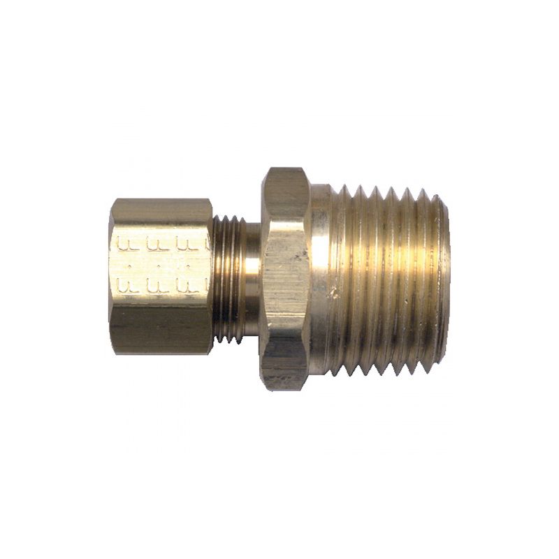 Fairview 68-8CP Pipe Connector, 1/2 x 3/8 in, Tube x Male, Brass, 200 psi Pressure