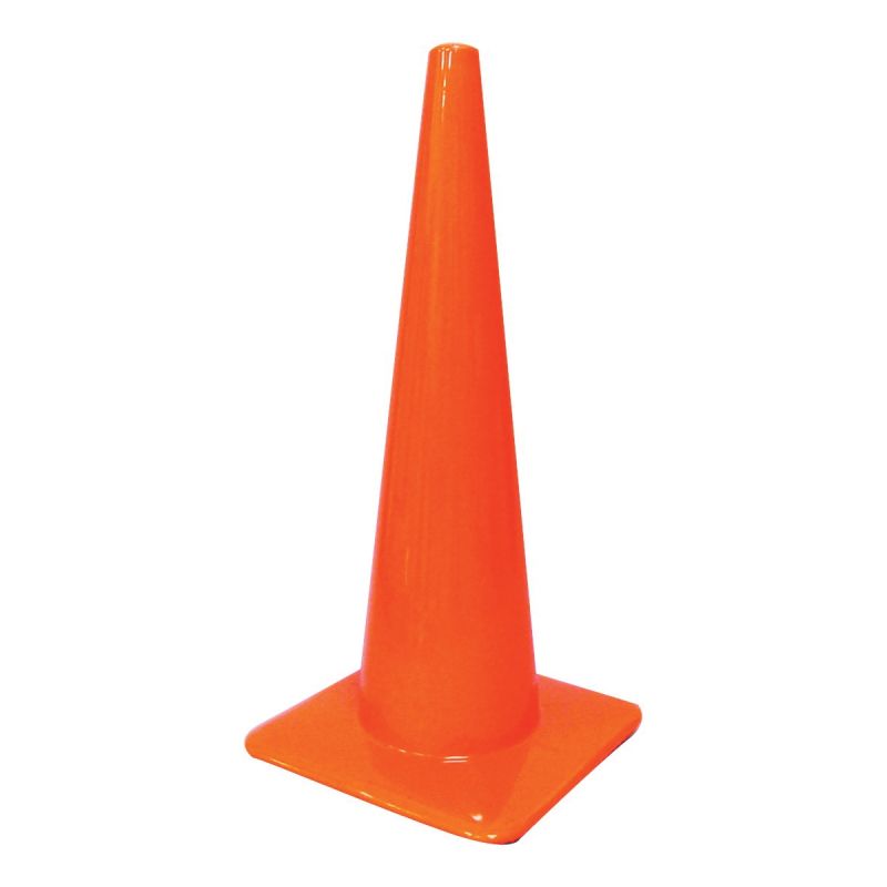 Hy-Ko SC-28 Traffic Safety Cone, 28 in H Cone, Vinyl Cone, Fluorescent Orange Cone