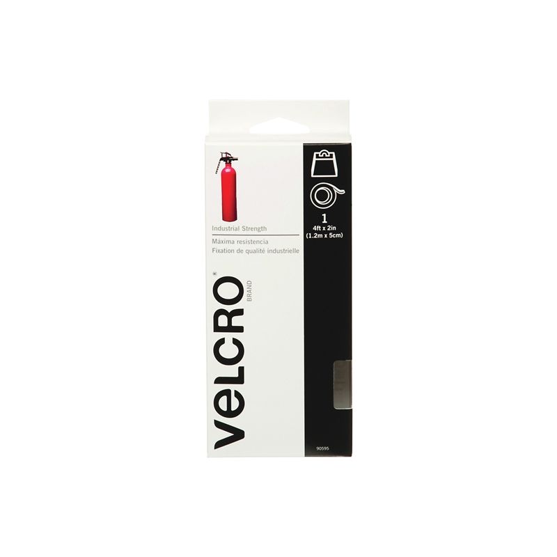 VELCRO Brand 90595 Fastener, 2 in W, 4 ft L, Nylon, White White