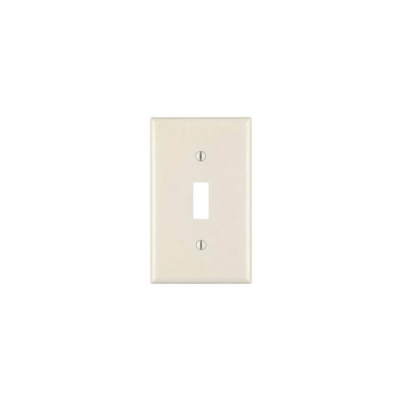 Leviton 010-78001-000 Wallplate, 4-1/2 in L, 2-3/4 in W, 1 -Gang, Thermoset, Light Almond, Smooth Light Almond