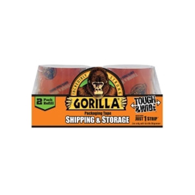 Gorilla 6130402 Packaging Tape, 30 yd L, 3 in W, Clear Clear