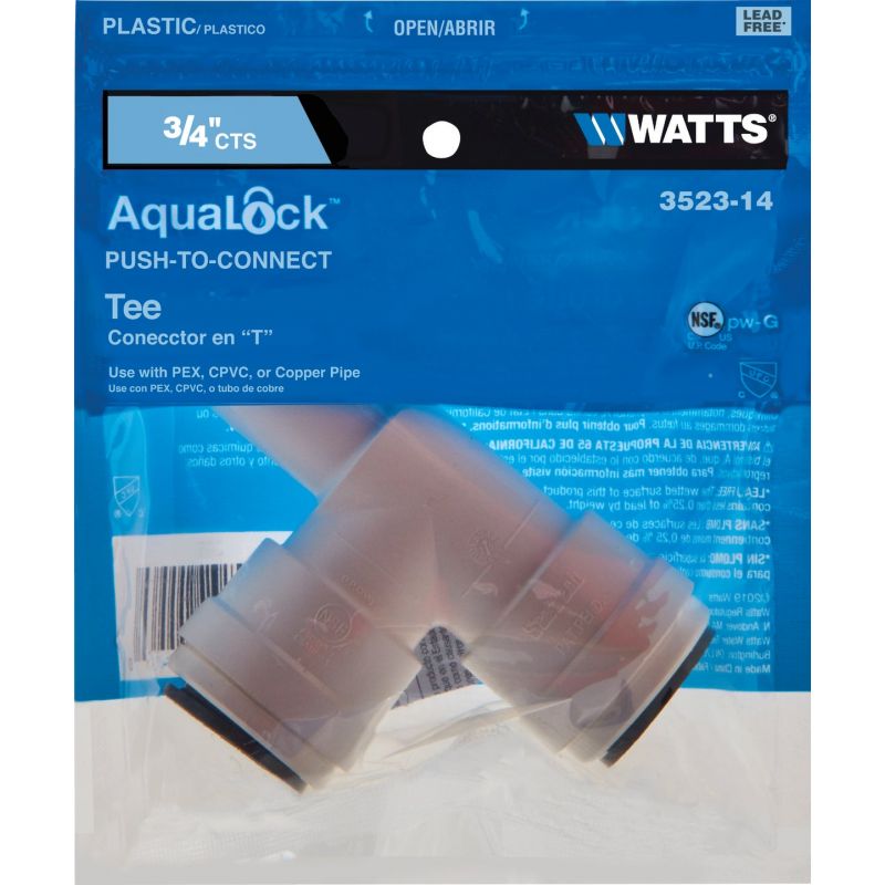 Watts Quick Connect Plastic Tee 3/4 In. X 3/4 In. X 3/4 In.