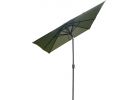 Outdoor Expressions 9 Ft. Rectangular Patio Umbrella with LED Solar Lights Heather Green
