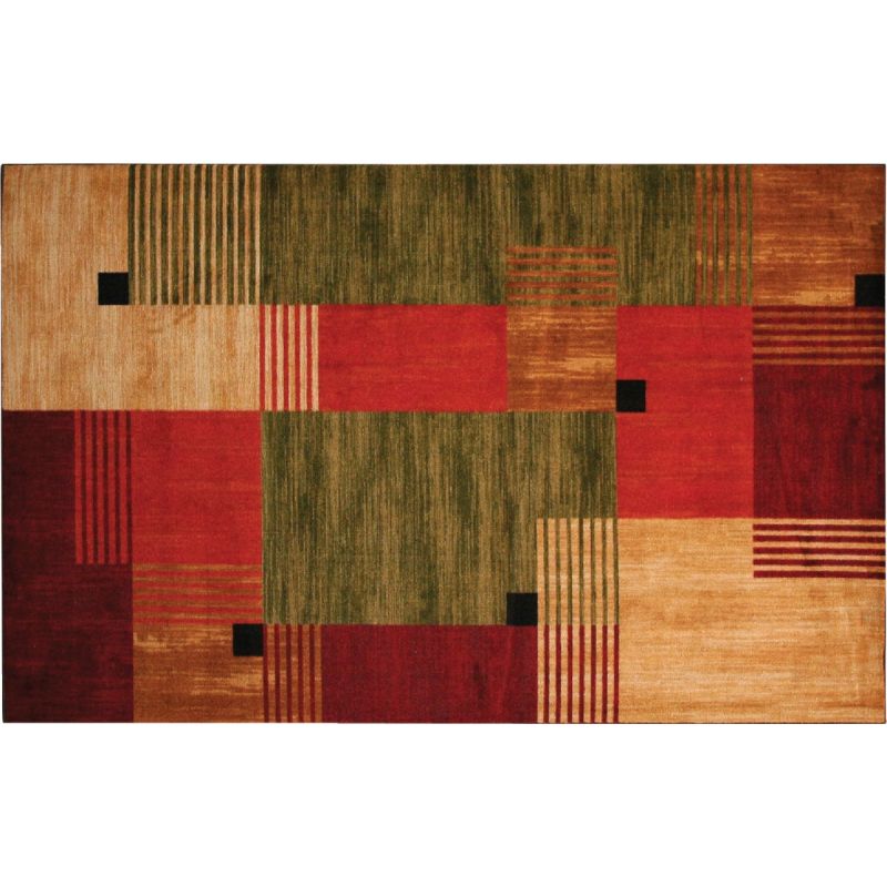 Mohawk Home Alliance Multi Rug 1 Ft. 8 In. X 2 Ft. 10 In., Red / Green / Tan
