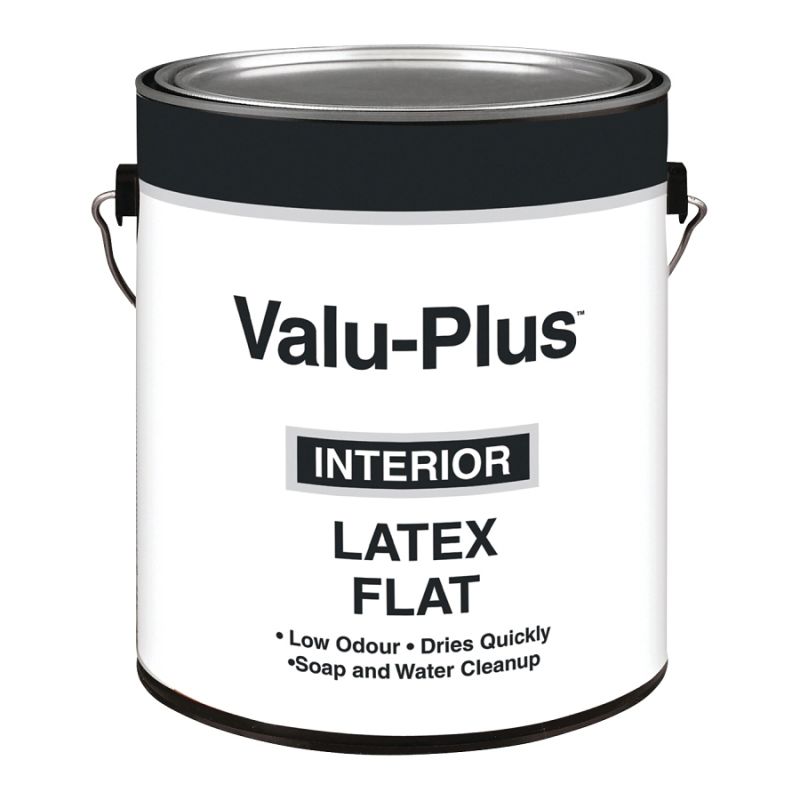 Valspar Value-Plus 257-1GAL Interior Paint, Flat Sheen, Dover White, 1 gal, Can, 350 to 400 sq-ft Coverage Area Dover White