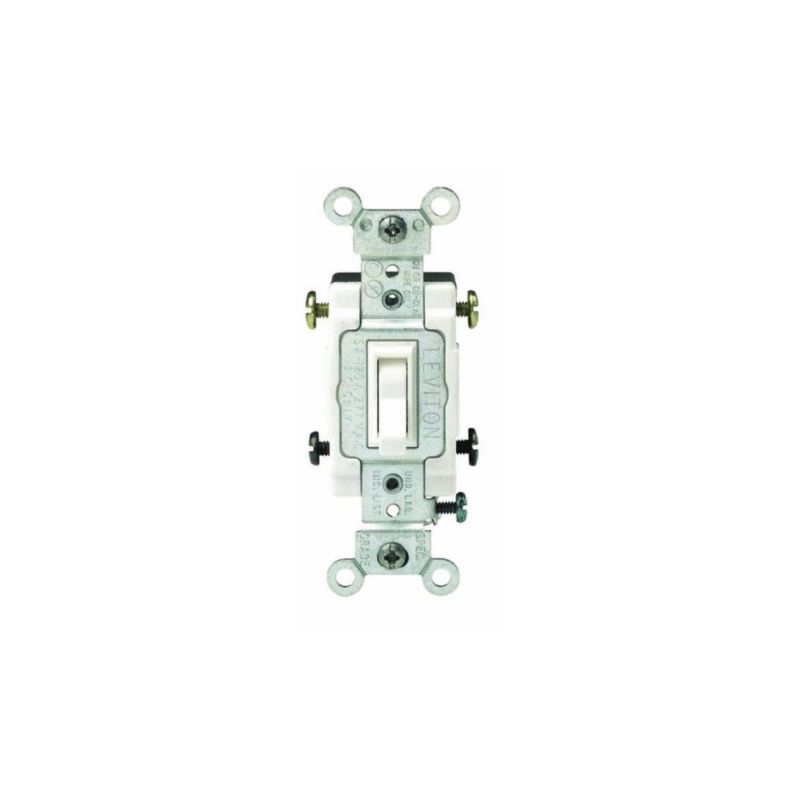 Leviton S02-CS415-2WS Toggle Switch, 15 A, 120/277 V, Thermoplastic Housing Material, White White