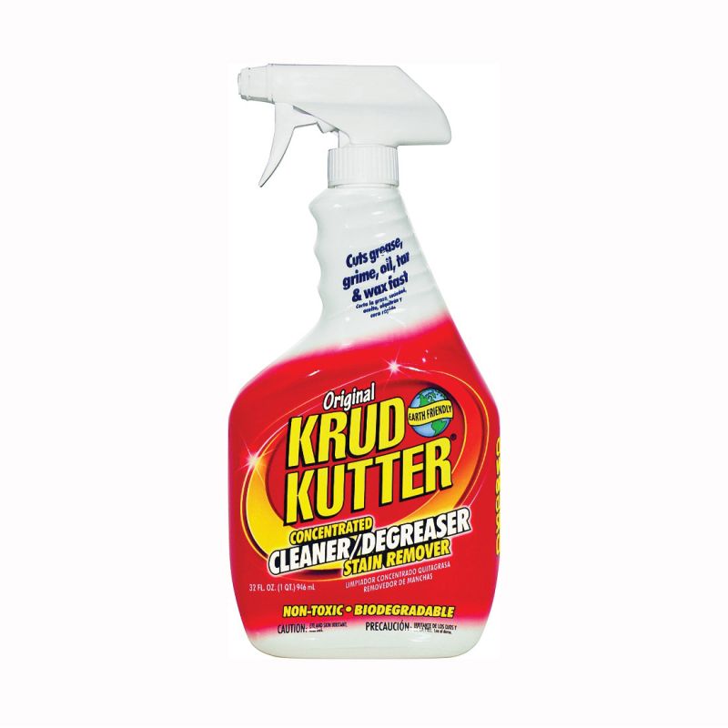 Krud Kutter KK326 Cleaner and Degreaser and Stain Remover, 32 oz, Spray Dispenser, Liquid, Mild Clear