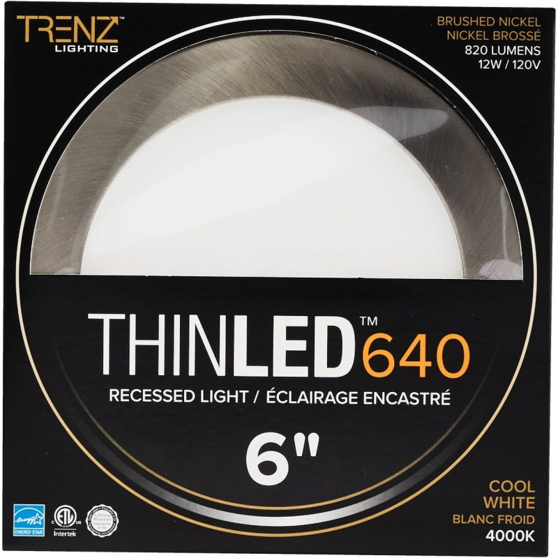 Liteline Trenz ThinLED 4000K Recessed Light Kit Brushed Nickel
