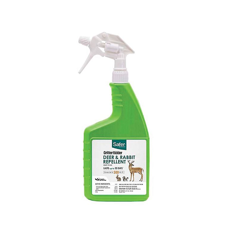 Safer Critter Ridder 5981 Deer and Rabbit Repellent, Ready-to-Use, Repels: Deer, Rabbits, Squirrels Yellowish Brown