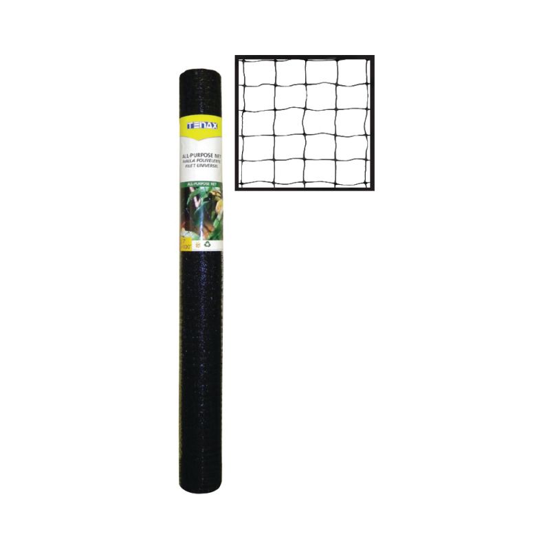 Tenax 2A140066 Protect Net, 100 ft L, 7 ft W, 0.79 x 0.79 in Mesh, Plastic, Black Black