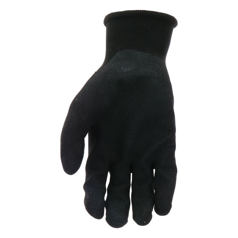 Boss Tactile Grip Series B31252-XL Coated Gloves, XL, Knit Wrist Cuff, Nitrile Coating, Foam Nitrile, Black XL, Black