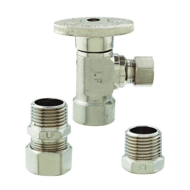 Keeney K2048ABNLF Supply Line Valve, 1/2 x 3/8 in Connection, Compression x FIP, 300 psi Pressure, Brass Body