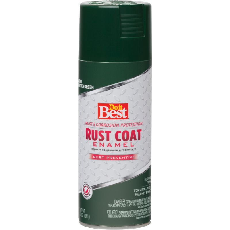 Do it Best Rust Coat Enamel Anti-Rust Spray Paint Hunter Green, 12 Oz.