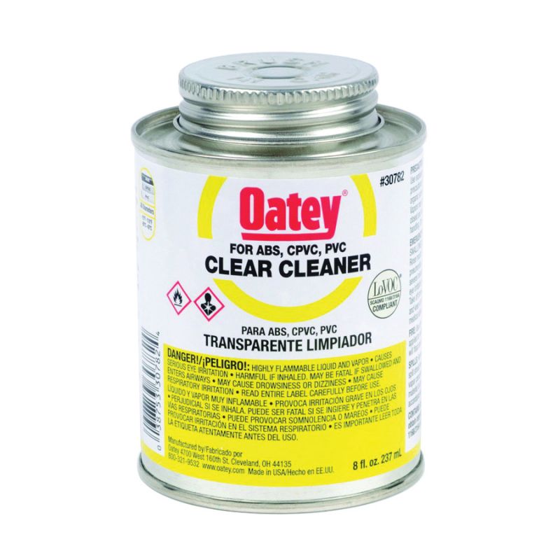 Oatey 30782 All-Purpose Pipe Cleaner, Liquid, Clear, 8 oz Can Clear