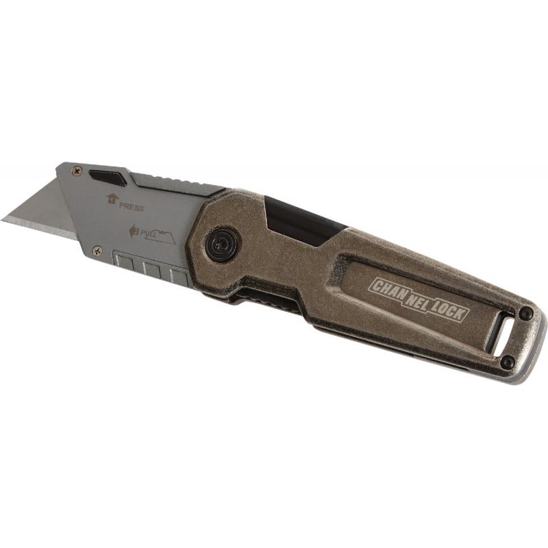 Channellock Premium Folding Utility Knife Brown